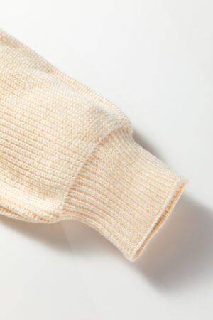 Jet Stream Ribbed Knit Ribbon Knot Backless Drop Shoulder Sweater - Image 6