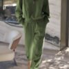 Vineyard Green Half Zip up Pullover Active Top and Joggers Set