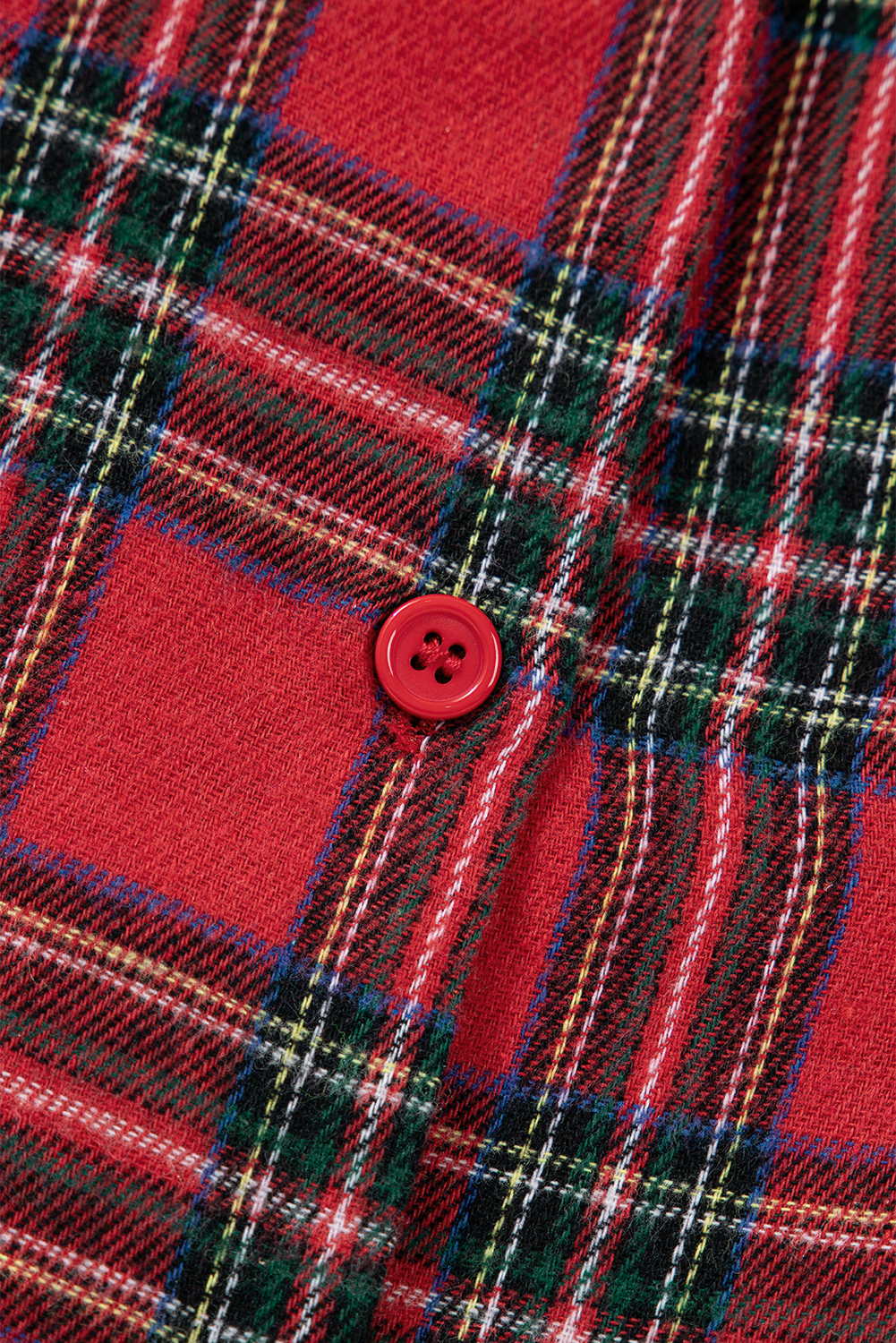 Red Plus Size Plaid Contrast Patchwork Long Sleeve Shirt and Shorts 2pcs Pajama Set Red Plus Size Plaid Contrast Patchwork Long Sleeve Shirt and Shorts 2pcs Pajama Set