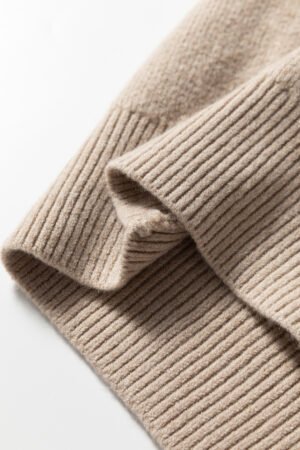 Khaki Leopard Striped Detail Drop Shoulder Sweater - Image 9