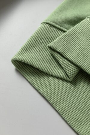 Grass Green Colorblock Henley High Low Oversize Sweatshirt - Image 12