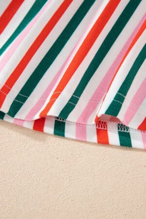 Pink Stripe Christmas Long Sleeve Shirt Style Lounge Dress - Image 17