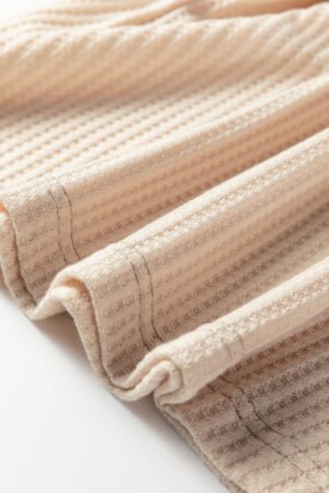 Camel Waffle Color Block Raglan Sleeve Top - Image 9