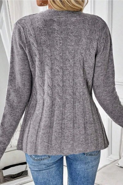 Alternative view of High Cable Knit Cardigan Sweater