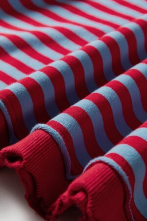 Red Stripe Exposed Seam Contrast Ribbed Trim Oversize Sweatshirt - Image 6