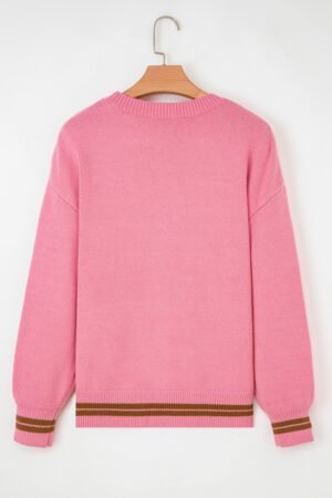 Peach Blossom See You Cowboy Embroidered Western Graphic Sweater - Image 5