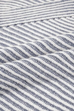 Ashleigh Blue Striped Print Ribbed Knit Boat Neck Baggy Sweater - Image 8