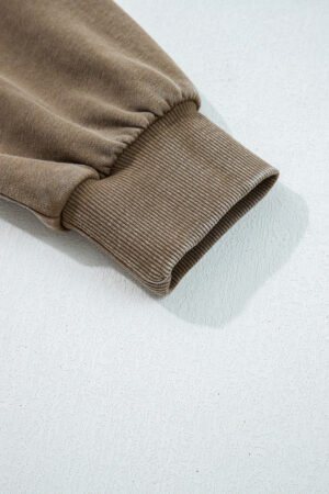 Elmwood Half Zip Kangaroo Pocket Mineral Wash Baggy Hoodie - Image 7