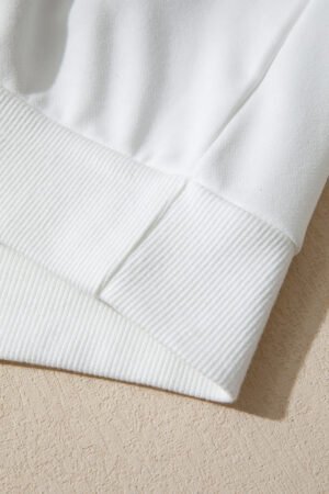 White Pearl Plaid Christmas Tree Patched Drop Shoulder Sweatshirt - Image 8