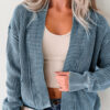 Evergreen Mineral Wash Exposed Seam Patchwork Knit Open Sweater Cardigan