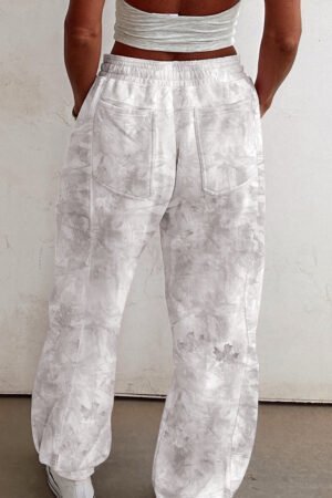 Beige Camo Print Baggy Drawstring Jogger Sweatpants - Image 2