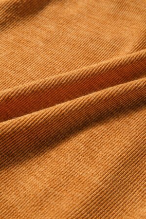 Russet Orange Flap Pocket Textured Knit Solid Color Casual Shacket - Image 10