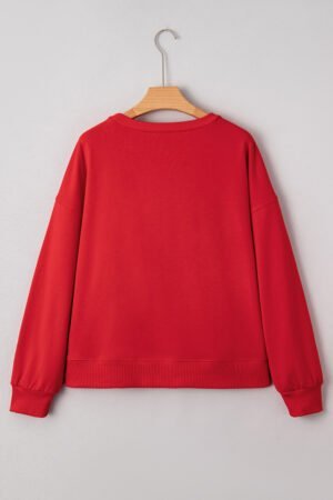 Fiery Red Merry Script Holiday Christmas Graphic Sweatshirt - Image 6