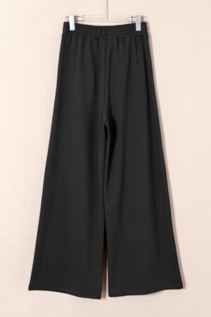 Dear Lovers Black Tied Elastic High Waist Pleated Detail Solid Sweatpants - Image 7