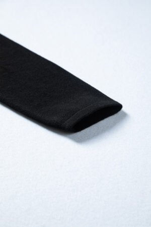 Black Asymmetric Neck Batwing Sleeve Shift Mini Sweater Dress - Image 13