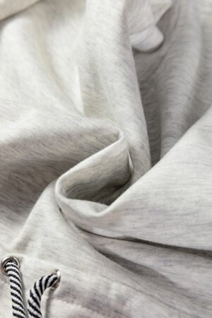 Light Grey Drawstring Waist Tunic Solid Sweatshirt - Image 7