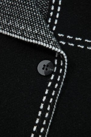 Black Contrast Trim Button up Sweater Cardigan - Image 8