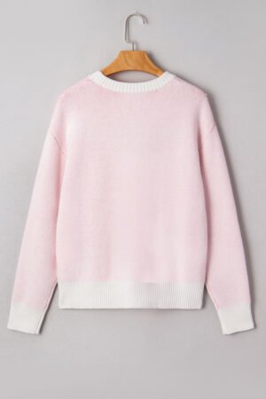 Alternative view of White Cherry Pattern Drop Shoulder Sweater