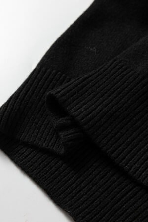 Black Colorblock Crew Neck Drop Shoulder Sweater - Image 14