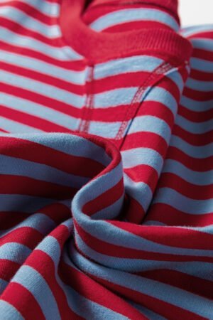 Red Stripe Exposed Seam Contrast Ribbed Trim Oversize Sweatshirt - Image 5