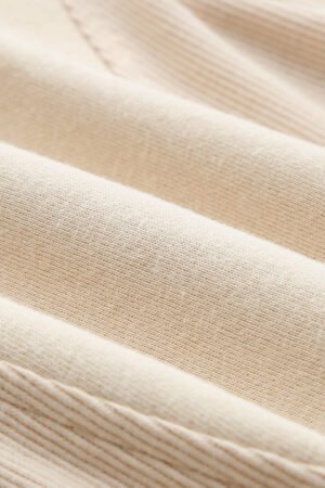 Apricot Half Zip Stand Collar Exposed Seam Solid Color Casual Sweatshirt - Image 9