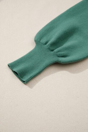 Blackish Green HO HO HO MERRY CHRISTMAS Drop Shoulder Loose Sweater - Image 7