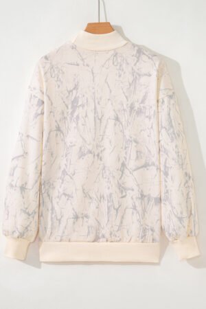 Khaki Camo Mock Neck Baggy Sweatshirt - Image 2