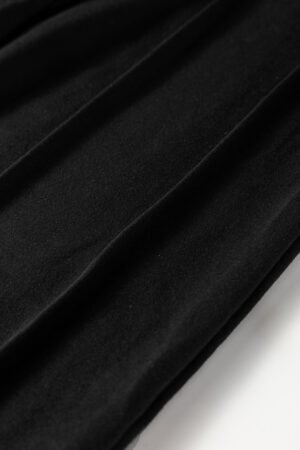 Black Seamed Drawstring High Waist Wide Leg Sweatpants - Image 11