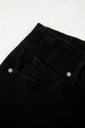 Black 2-Button High Waist Flared Bottom Jeans - Image 7