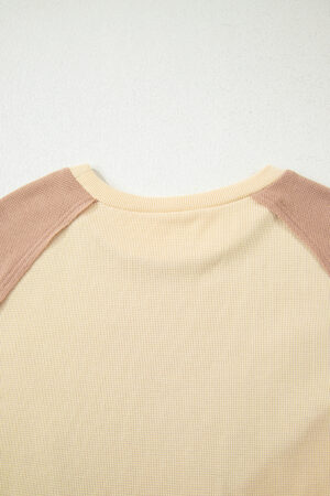 Light French Beige Leopard Star Color Block Patchwork Textured Baggy Sweatshirt - Image 9