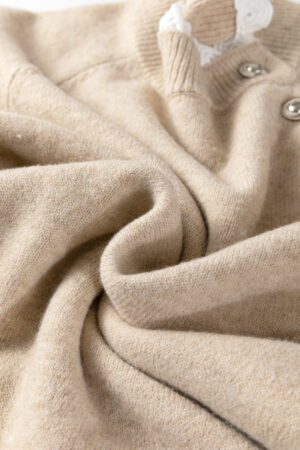 Parchment Button Lace Detail Raglan Sleeve Shift Mini Sweater Dress - Image 11