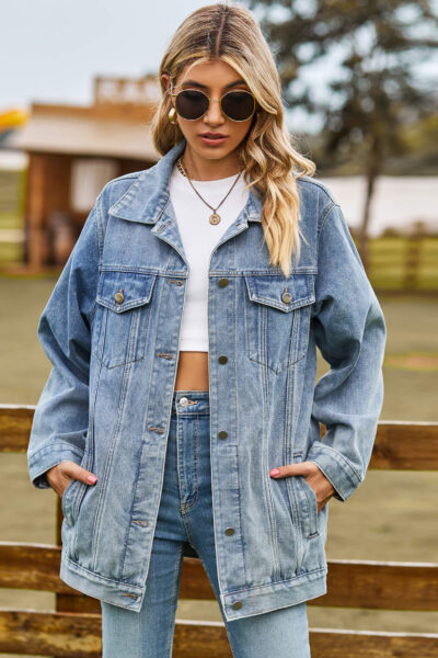 Light blue classic vintage denim jacket