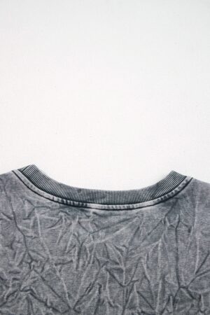 High-rise saved by grace Letter Embroidery Mineral Wash Loose Sweatshirt - Image 17