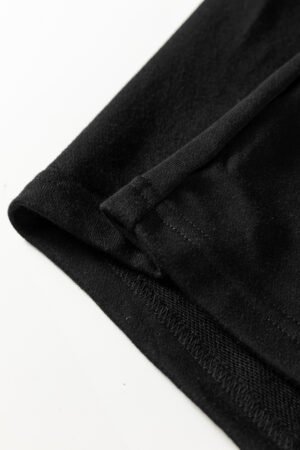 Black Seamed Drawstring High Waist Wide Leg Sweatpants - Image 14