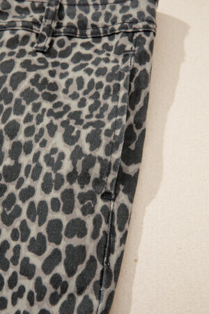 Black Leopard Print Wide Leg High Waist Jeans - Image 12