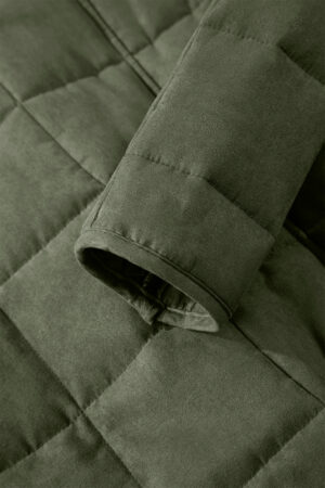Green Zip-Up Pocket Quilted Jacket - Image 13