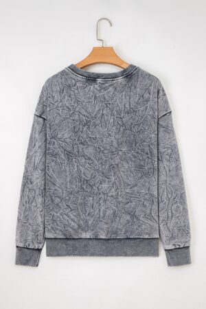 High-rise saved by grace Letter Embroidery Mineral Wash Loose Sweatshirt - Image 13