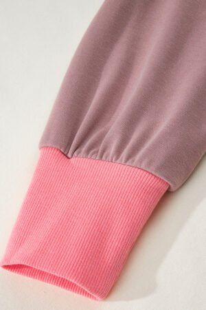 White Color Block Striped Patchwork Dolman Slit Sweatshirt - Image 10