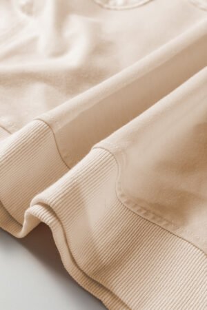 Beige Flower Patched Mineral Wash Round Neck Plus Size Top - Image 15