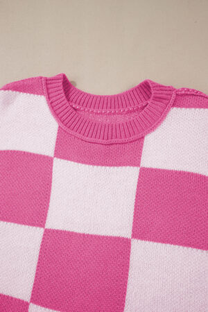 Rose Checkered Bishop Sleeve Sweater - Image 7