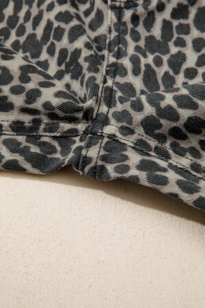 Black Leopard Print Wide Leg High Waist Jeans - Image 11