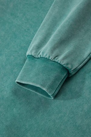 Canton Half Zip Kangaroo Pocket Mineral Wash Baggy Hoodie - Image 8