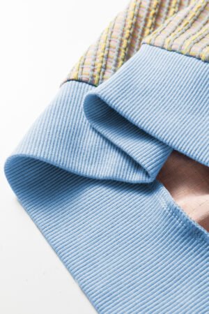 Beau Blue Button Front Jacquard Henley Sweatshirt - Image 10