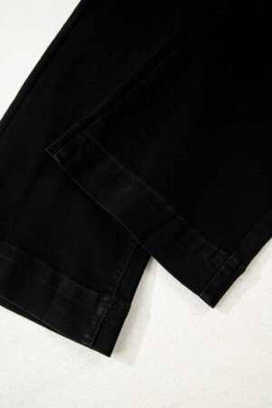 Black 2-Button High Waist Flared Bottom Jeans - Image 10