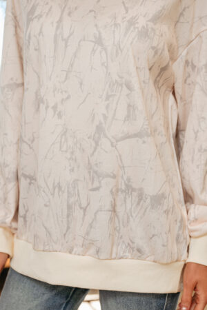 Khaki Camo Mock Neck Baggy Sweatshirt - Image 14