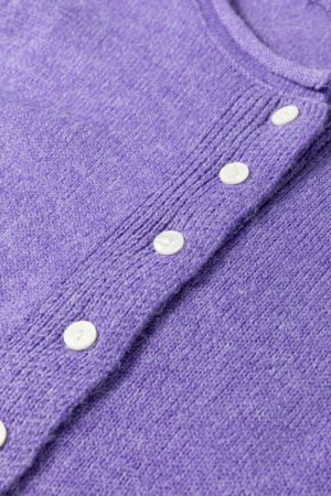 Wisteria Solid Color Knit Button Drop Shoulder Sweater Cardigan - Image 7