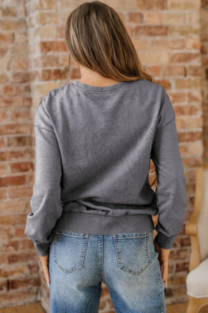 High-rise saved by grace Letter Embroidery Mineral Wash Loose Sweatshirt - Image 7