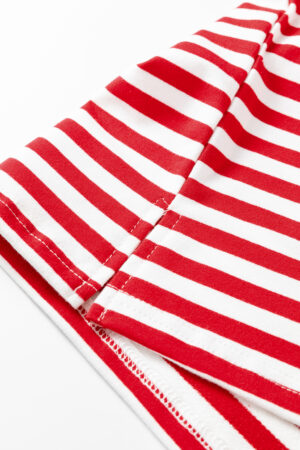 Red Stripe Drop Shoulder Long Sleeve Top Lounge Pants 2pcs Set - Image 9