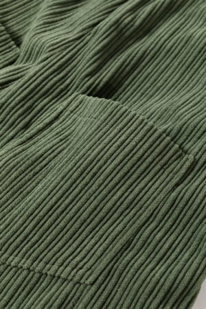 Jungle Green Solid Pocketed Loose Fit Corduroy Overall - Image 8