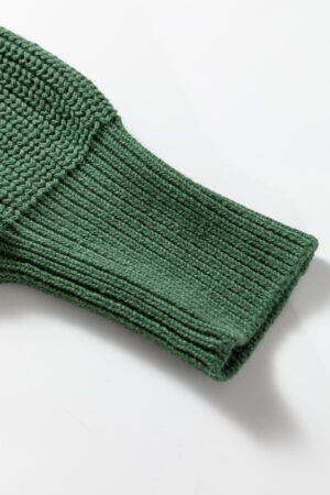 Mist Green Solid Lantern Sleeve Empire Waist Short Sweater Dress - Image 7